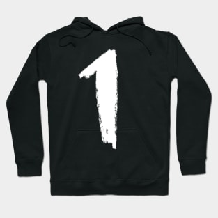 Handwritten Numeral: One, Number 1 Hoodie